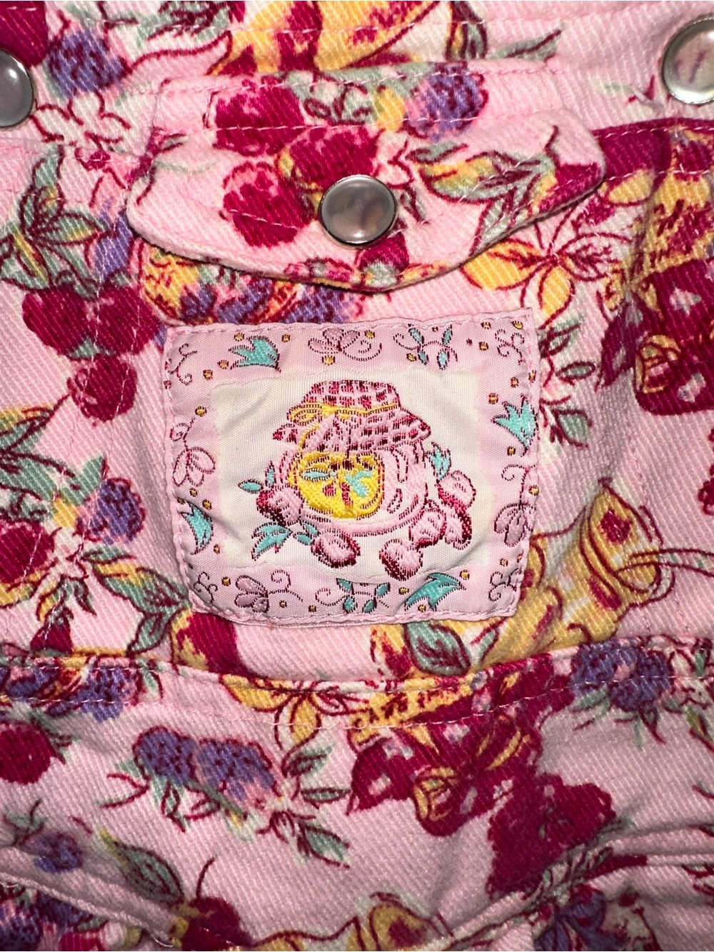 Vtg Cotton Fruit & Jam Print Overalls - Picture 2 of 8